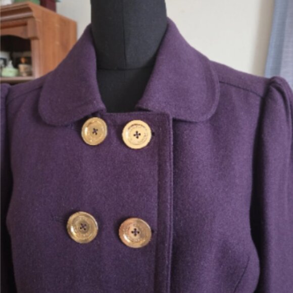 Juicy Couture Purple Pea Coat - Picture 2 of 11